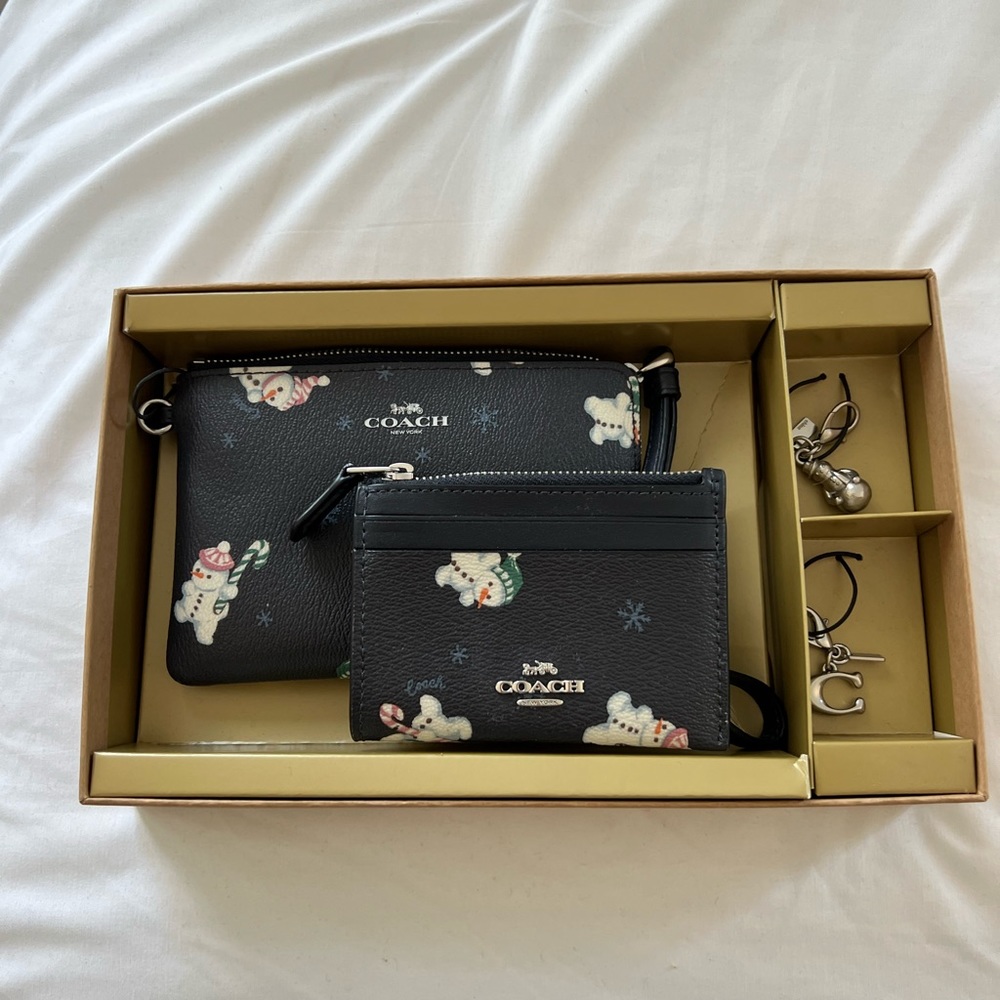 Brand new coach snowman wallet set